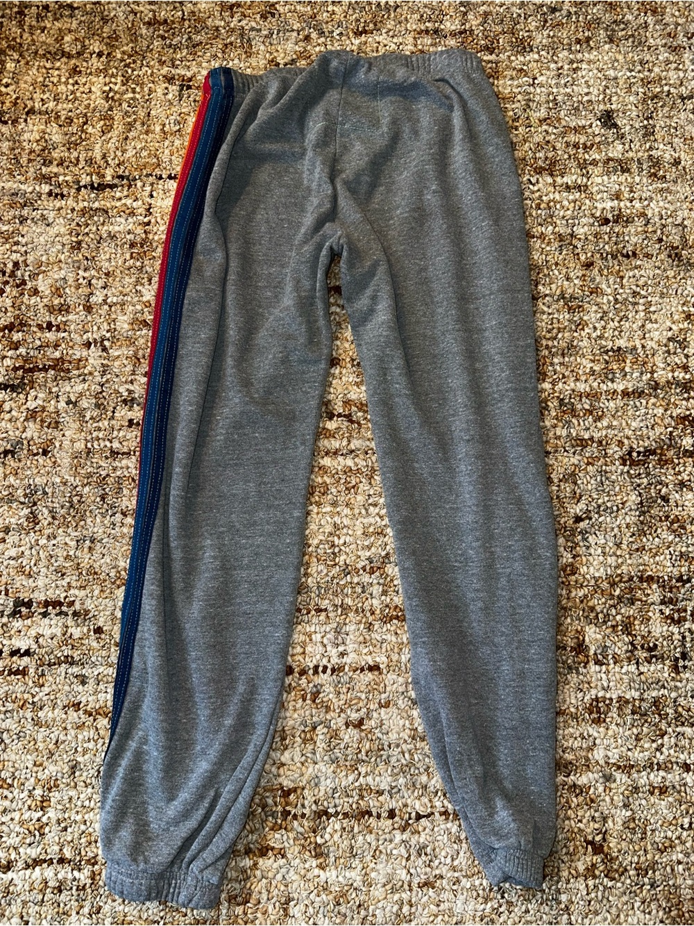 Aviator Nation Gray Joggers with Rainbow Side Stripes - Picture 5 of 6